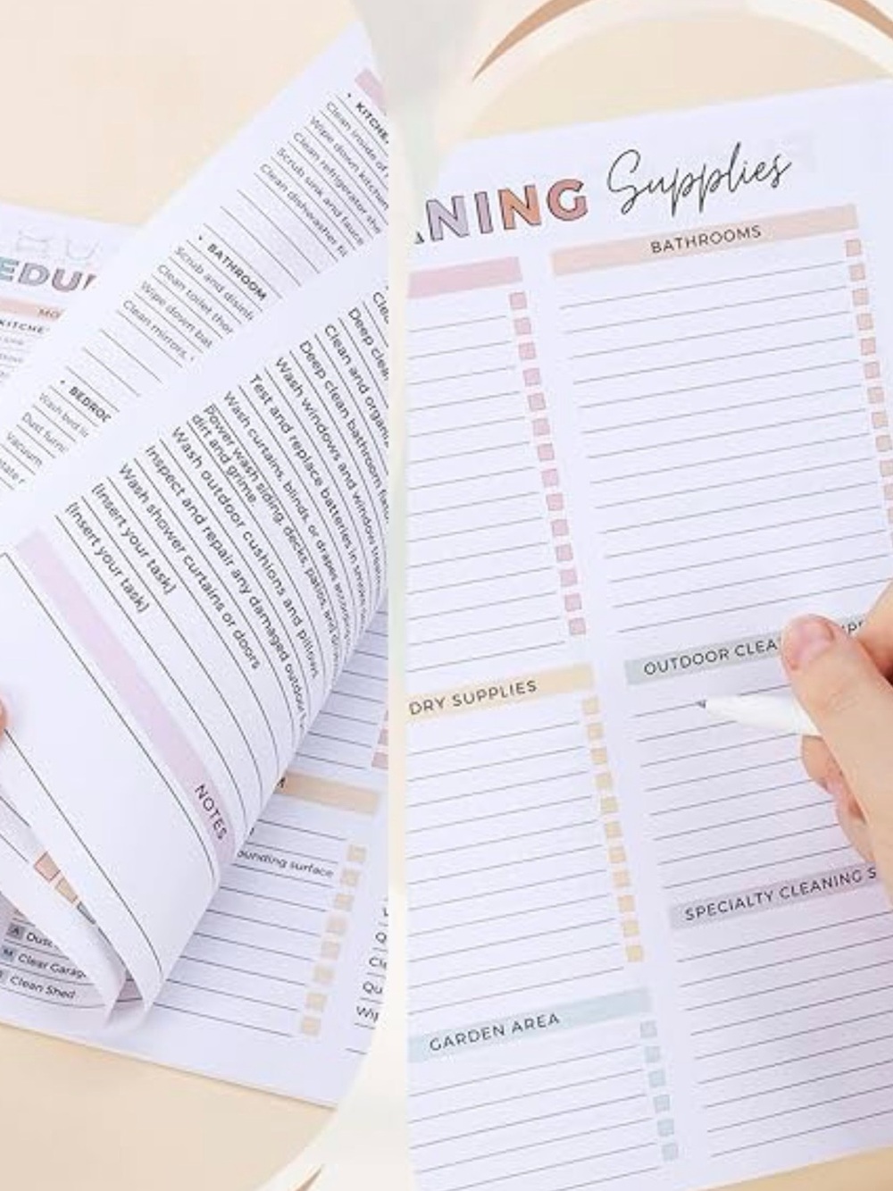 ADHD Cleaning Planners|3 Spiral Notebooks - White with Multicolor Tabs + markers - Picture 6 of 12